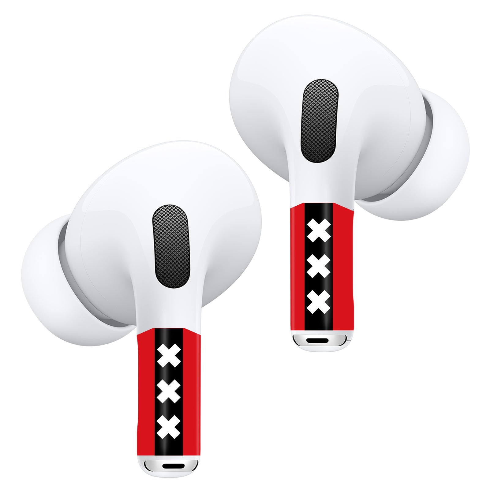 Airpods Stickers Amsterdam XXX rood zwart